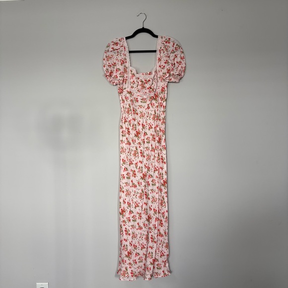 BNWT RUMORED Floral Square Neck Puff Sleeves Maxi Dress Cottagecore, Romantic - Picture 2 of 14